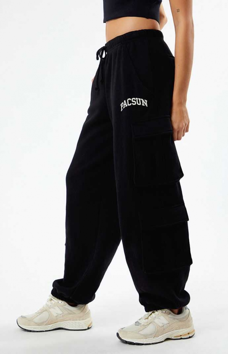 BLACK PacSun Arch Cargo Sweatpants | UCKOQAM-13