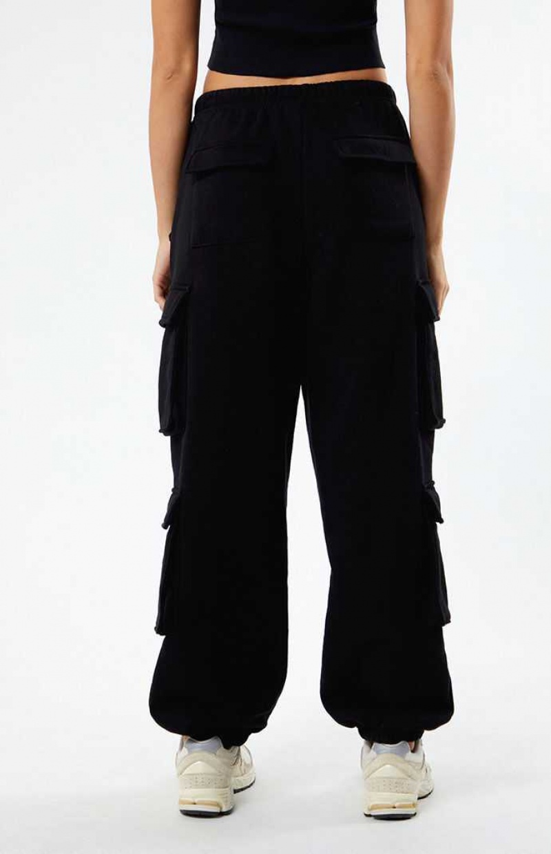 BLACK PacSun Arch Cargo Sweatpants | UCKOQAM-13