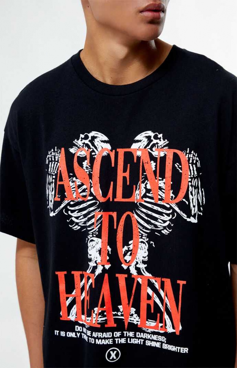 BLACK PacSun Ascend To Heaven T-Shirt | KAHPBFM-67