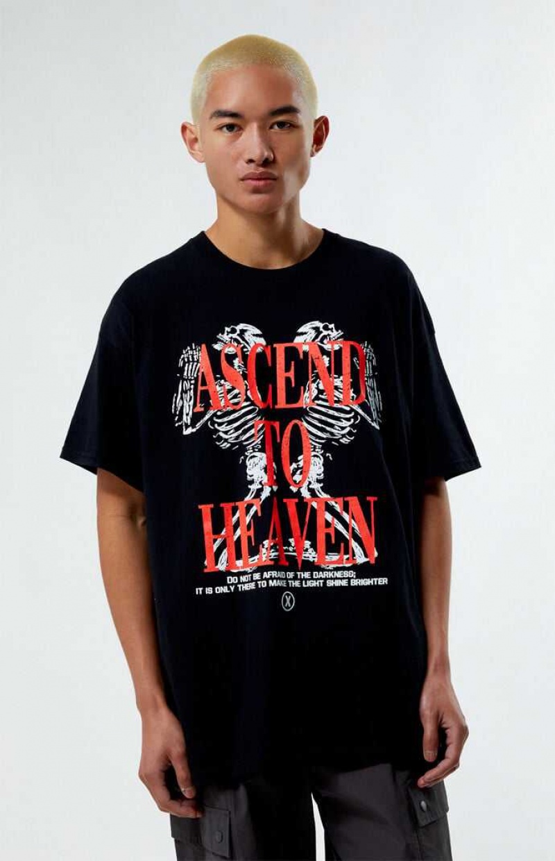 BLACK PacSun Ascend To Heaven T-Shirt | KAHPBFM-67