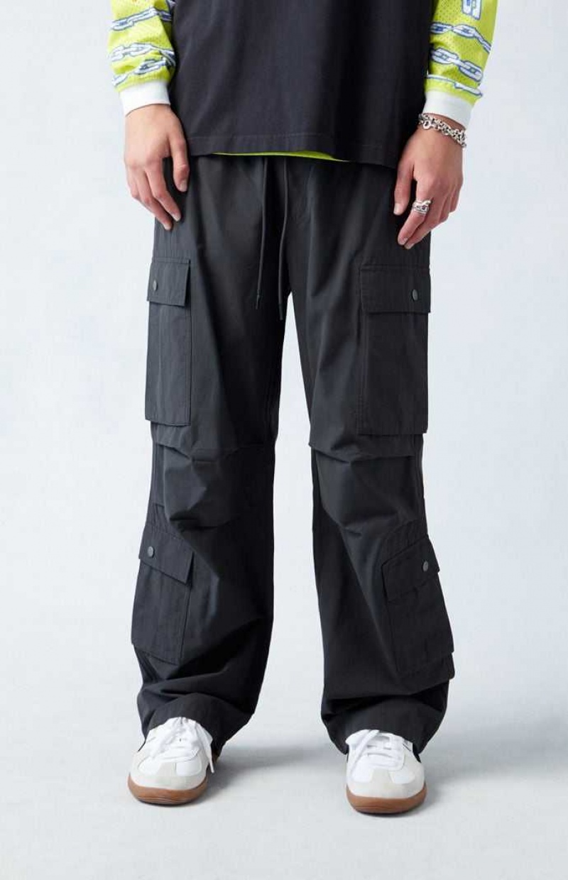 BLACK PacSun Black Baggy Cargo Pants | ZQKUYJT-36