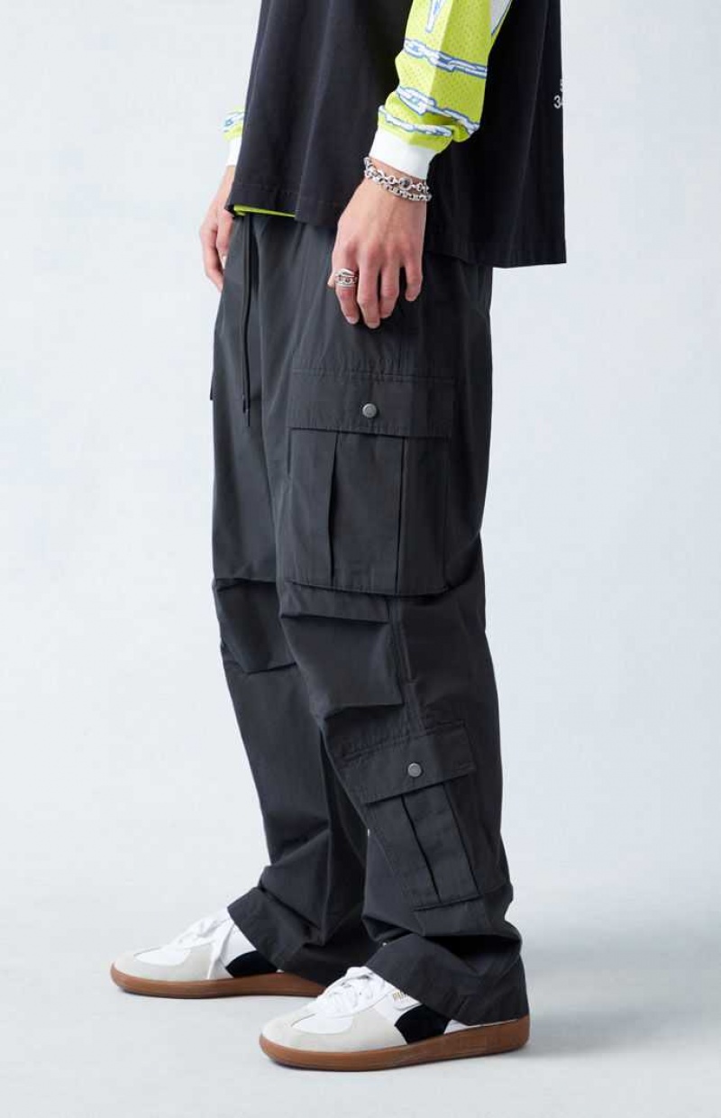 BLACK PacSun Black Baggy Cargo Pants | ZQKUYJT-36