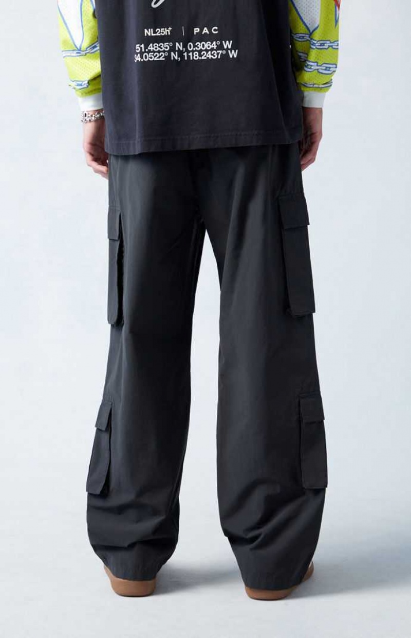 BLACK PacSun Black Baggy Cargo Pants | ZQKUYJT-36