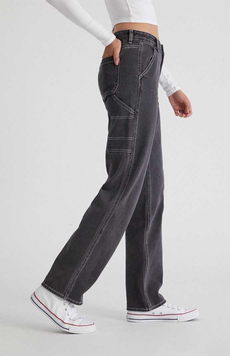 BLACK PacSun Black Low Rise Carpenter Pants | MTEDWQI-20