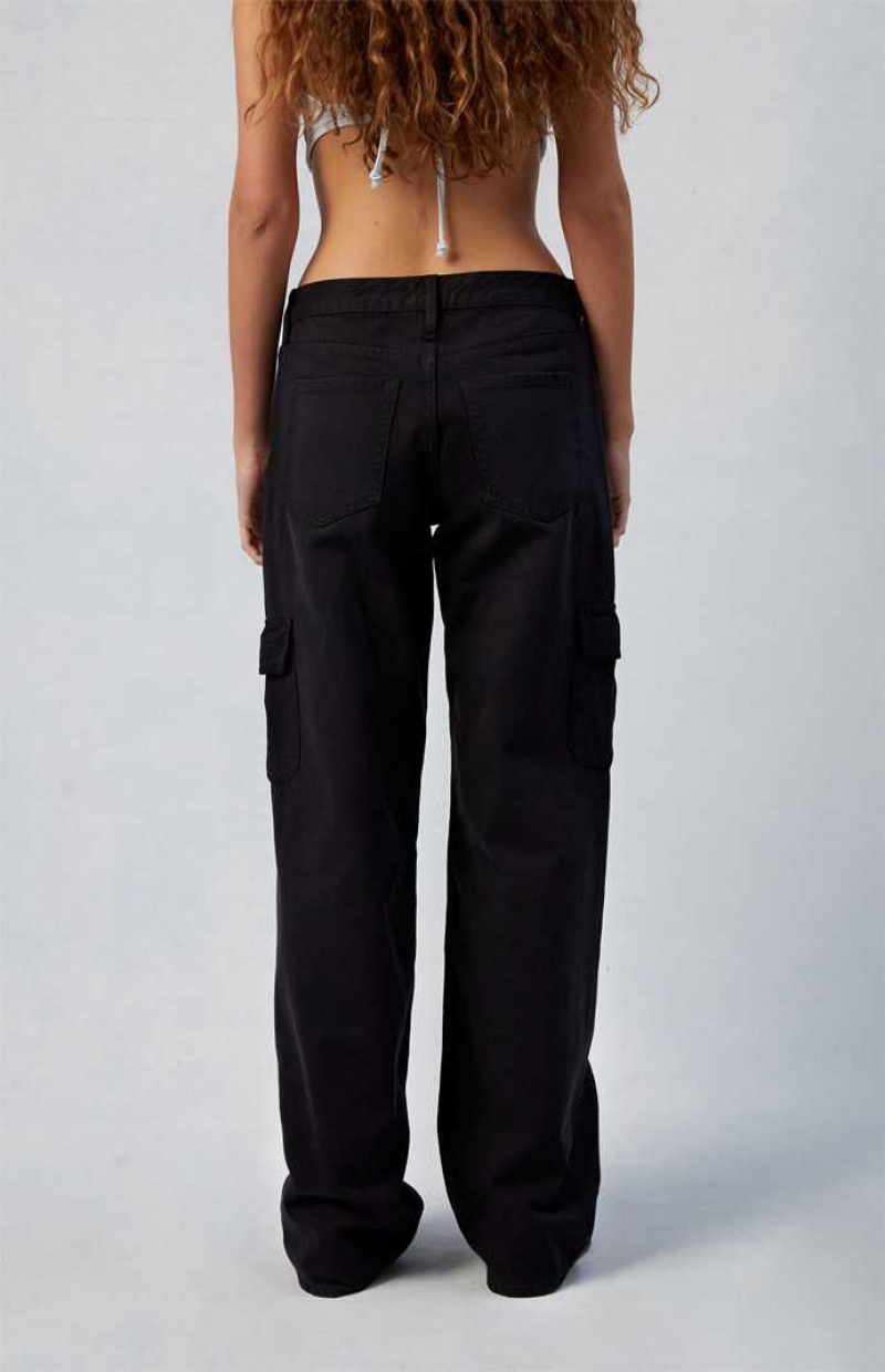 BLACK PacSun Black Low Rise Extreme Baggy Cargo Pants | RGJAEVK-60