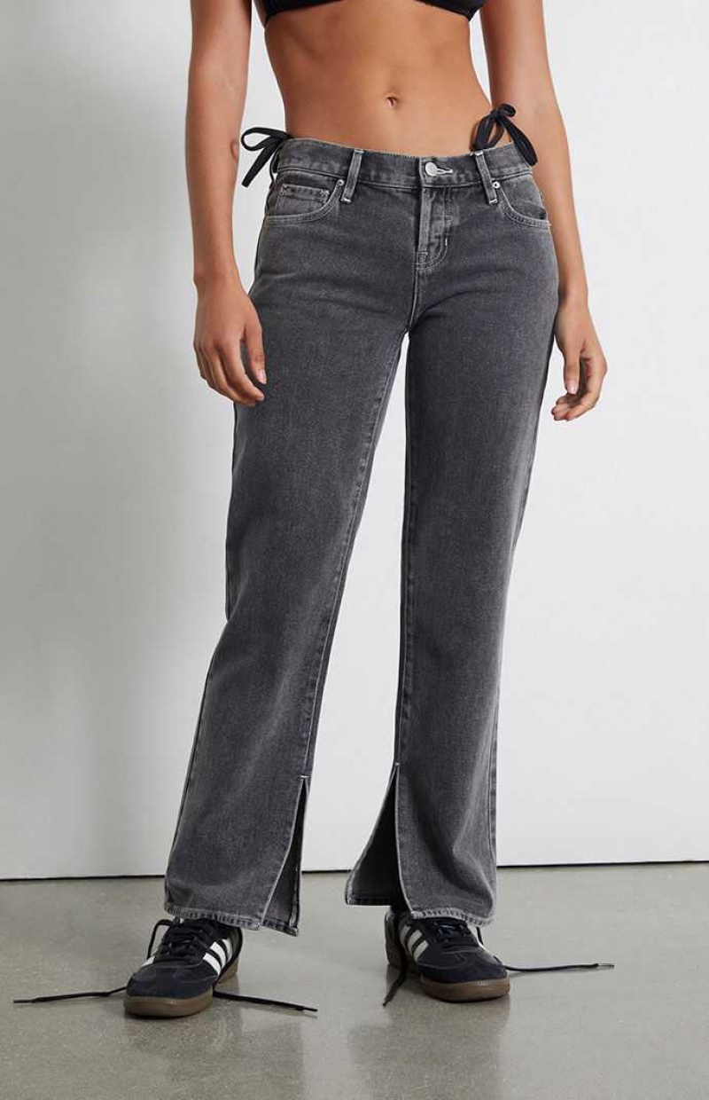 BLACK PacSun Black Low Rise Straight Leg Jeans | YXQDLPK-47