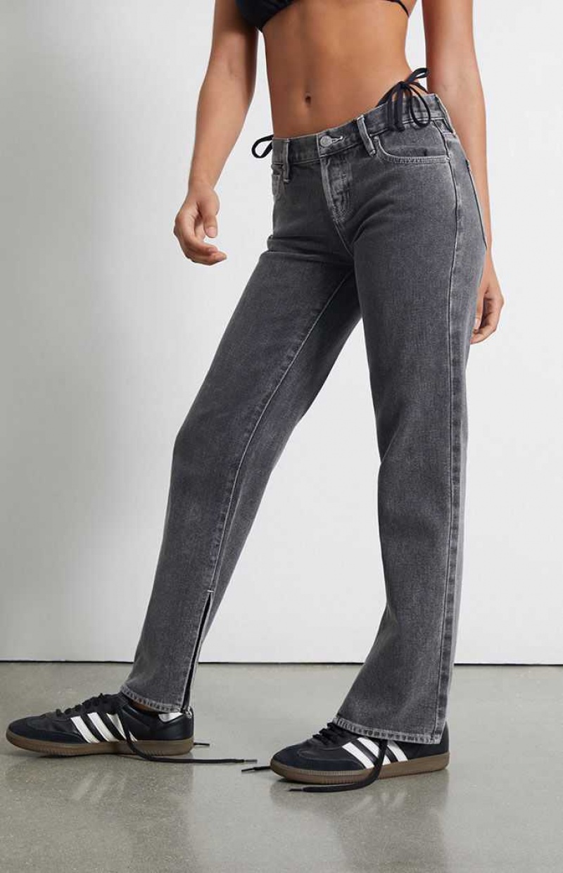 BLACK PacSun Black Low Rise Straight Leg Jeans | YXQDLPK-47