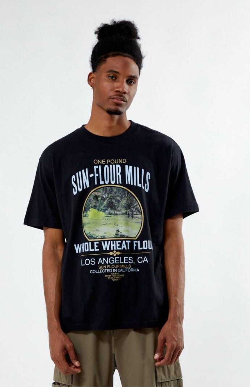 BLACK PacSun Black Mills T-Shirt | UEWYZLS-52