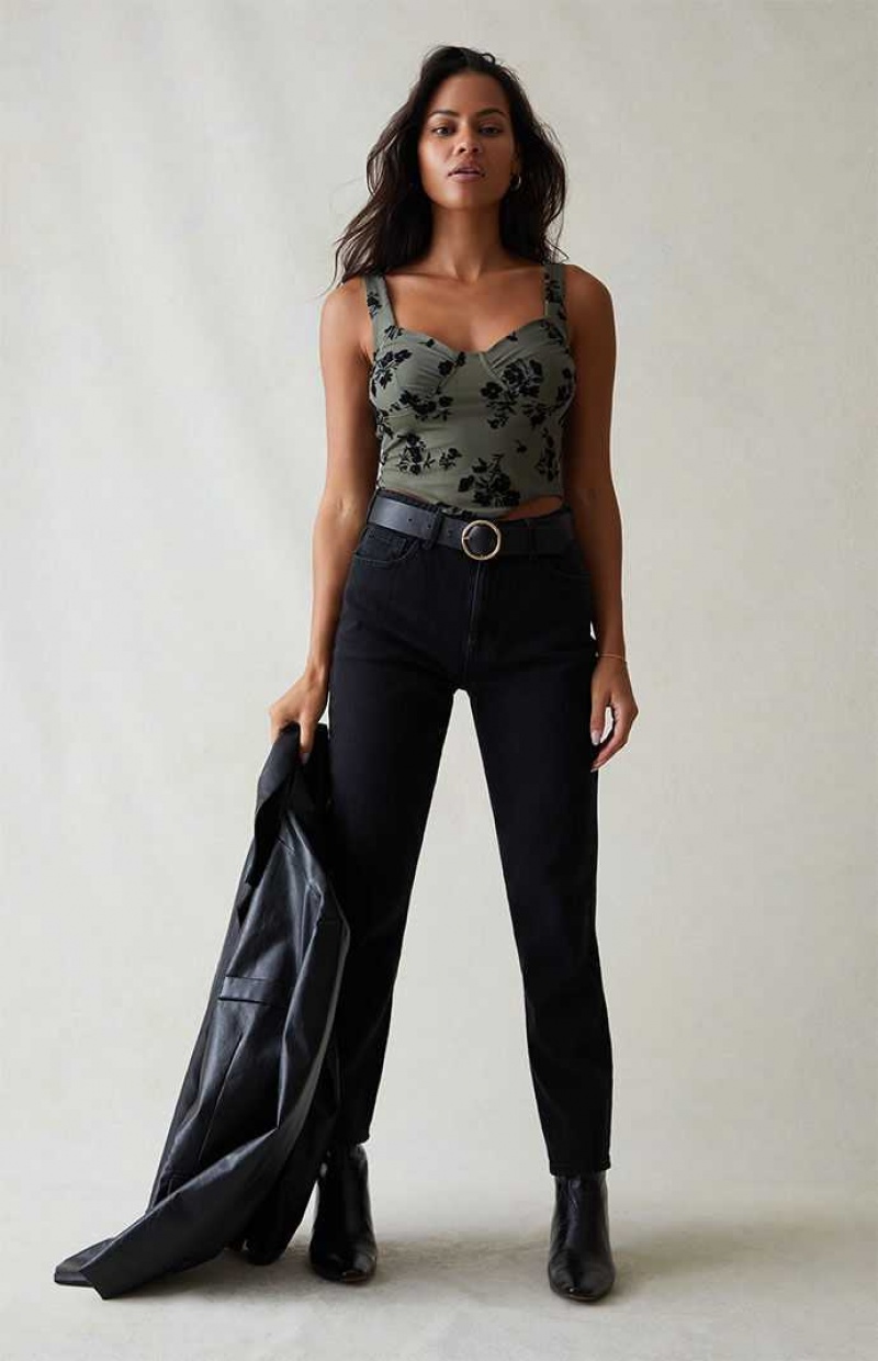 BLACK PacSun Black Mom Jeans | MRLHCQE-31