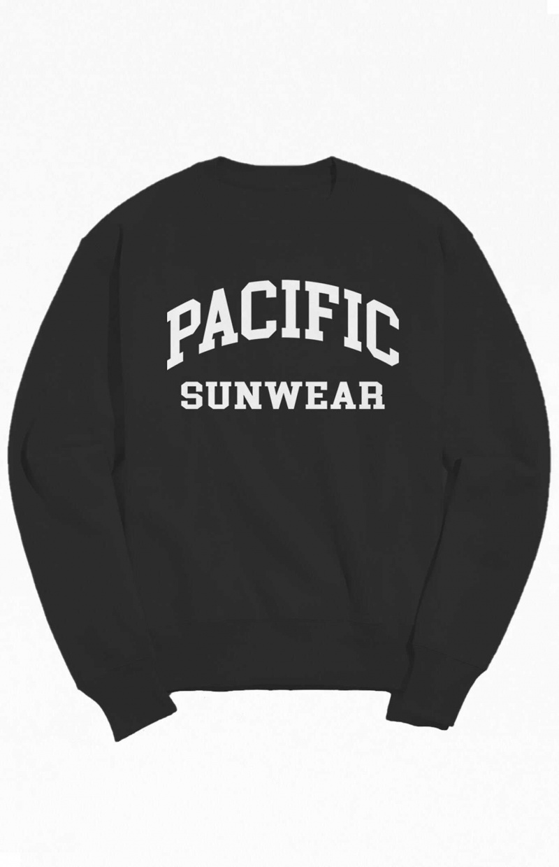 BLACK PacSun Black Pacific Sunwear Crew Neck Sweatshirt | IRJEBOY-24