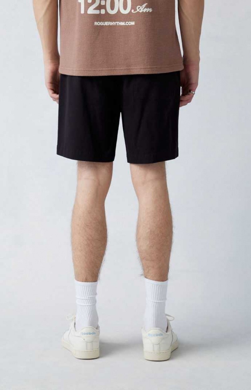 BLACK PacSun Black Twill Volley Shorts | DHAFJEM-30