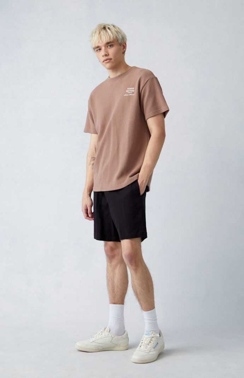 BLACK PacSun Black Twill Volley Shorts | DHAFJEM-30