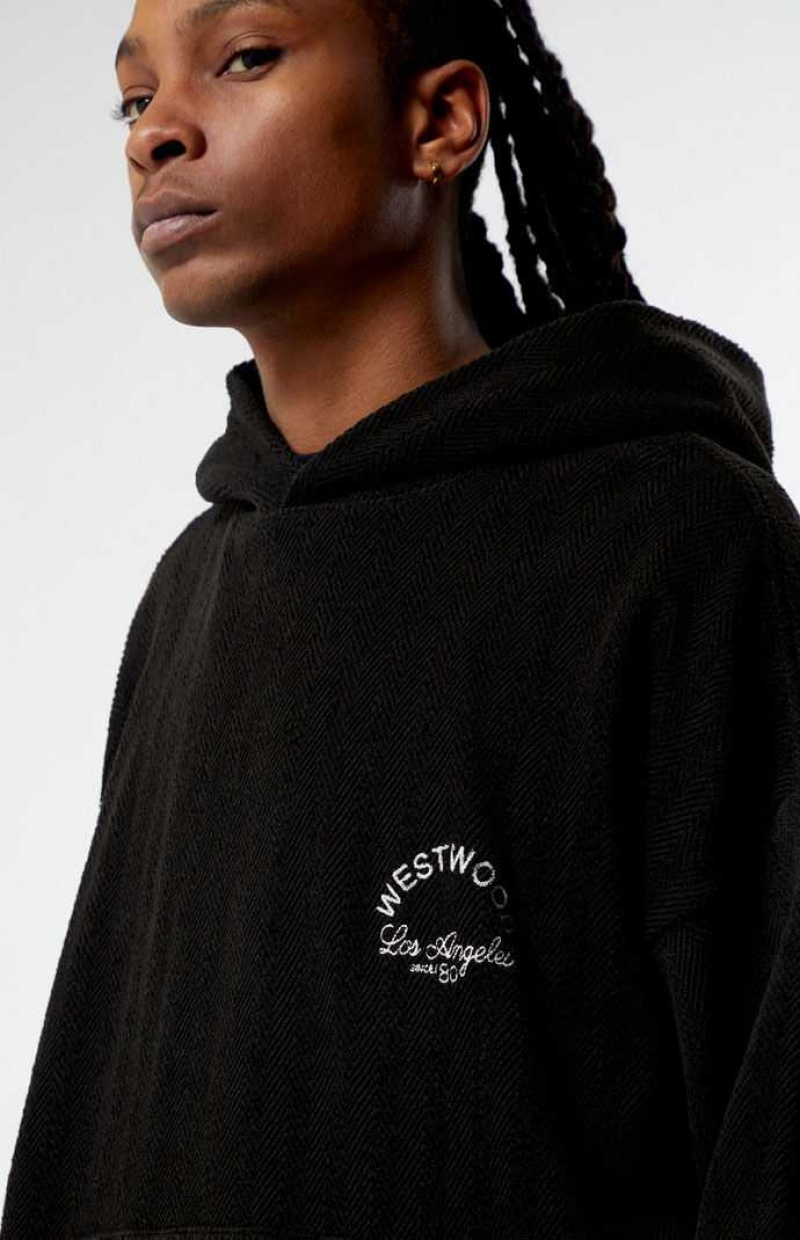 BLACK PacSun Black Westwood Herringbone Hoodie | HTSNIOB-97