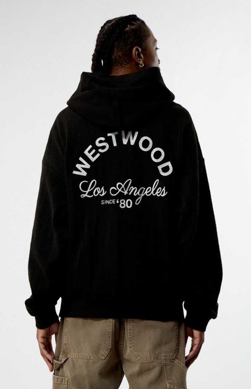 BLACK PacSun Black Westwood Herringbone Hoodie | HTSNIOB-97