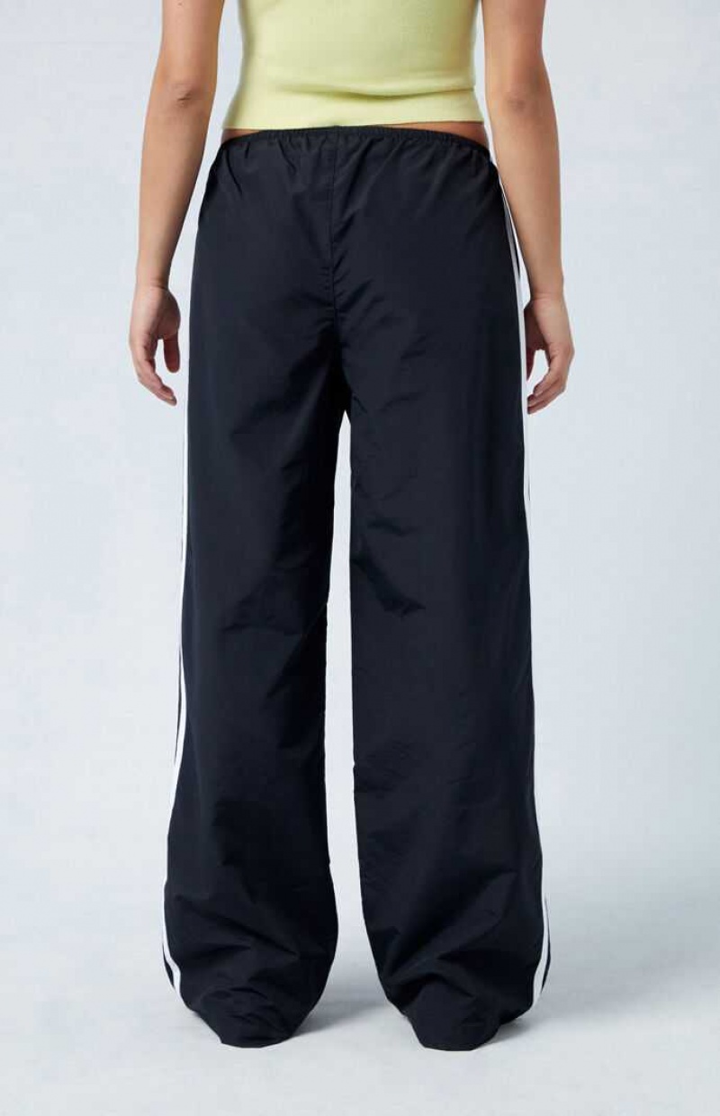 BLACK PacSun Black Wide Leg Track Pants | SJPKRWF-52