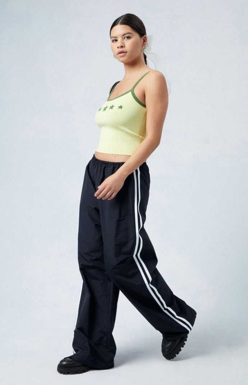 BLACK PacSun Black Wide Leg Track Pants | SJPKRWF-52