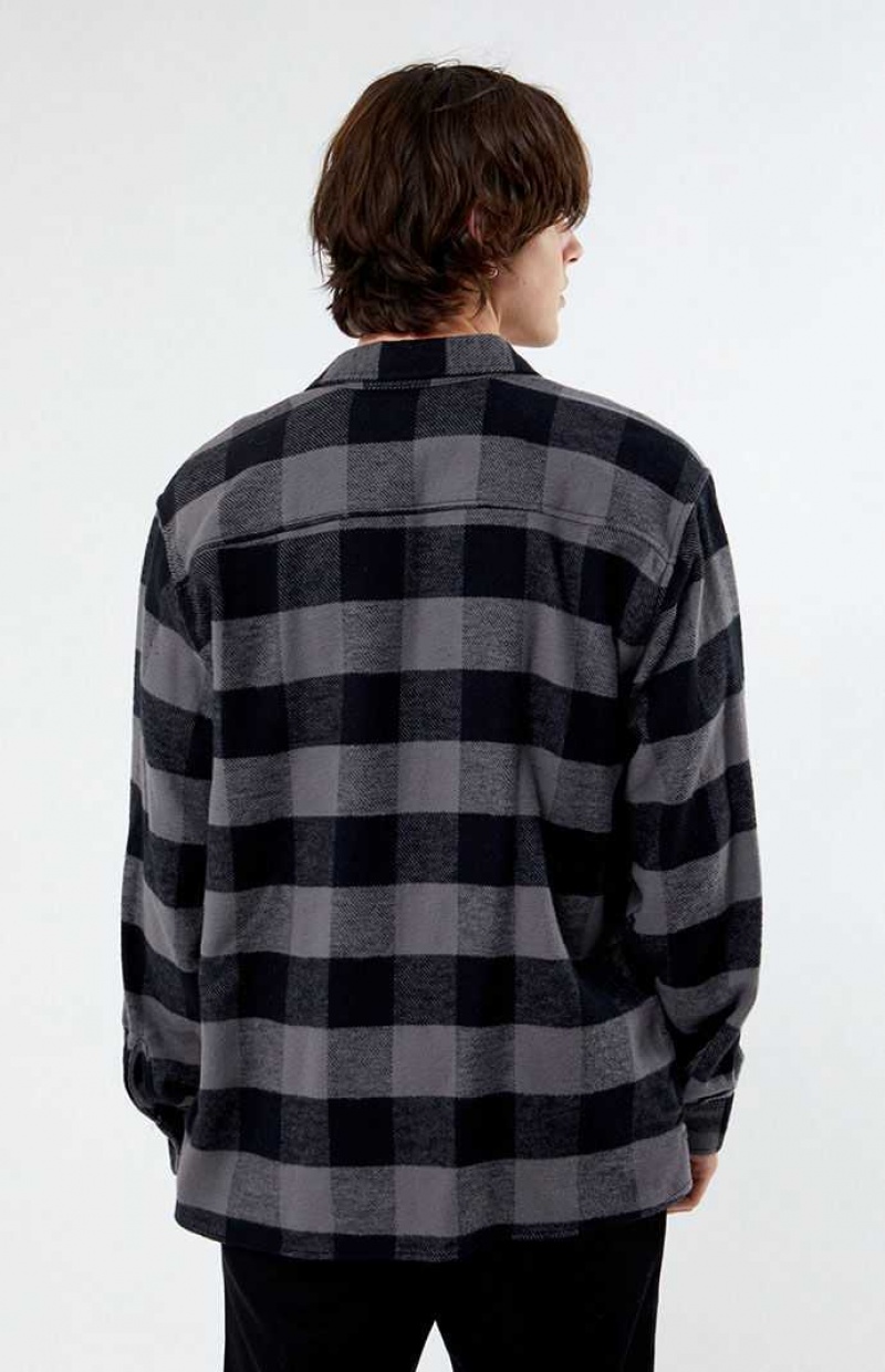 BLACK PacSun Buffalo Plaid Classic Button Down Shirt | AIGVKSU-64