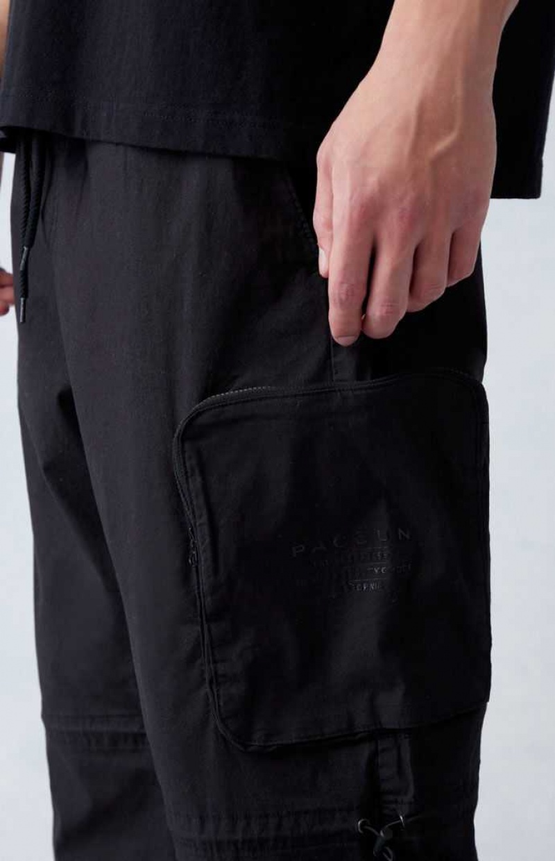 BLACK PacSun Canvas Black Baggy Cargo Pants | EXQKRNV-41