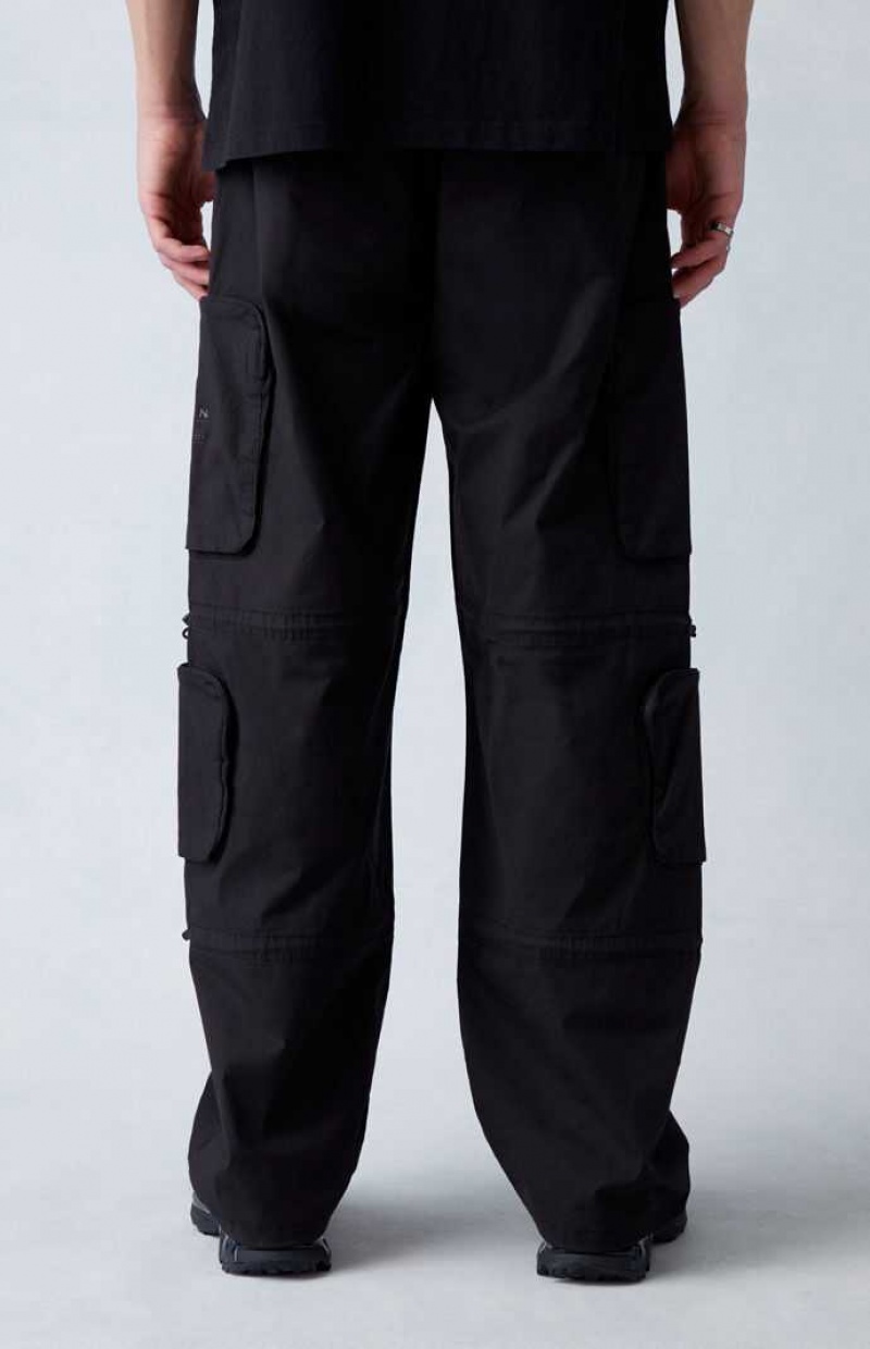 BLACK PacSun Canvas Black Baggy Cargo Pants | EXQKRNV-41