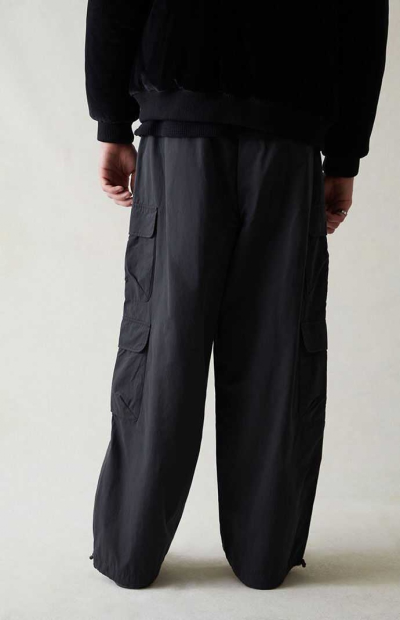 BLACK PacSun Canvas Black Parachute Pants | DEWHNVQ-37