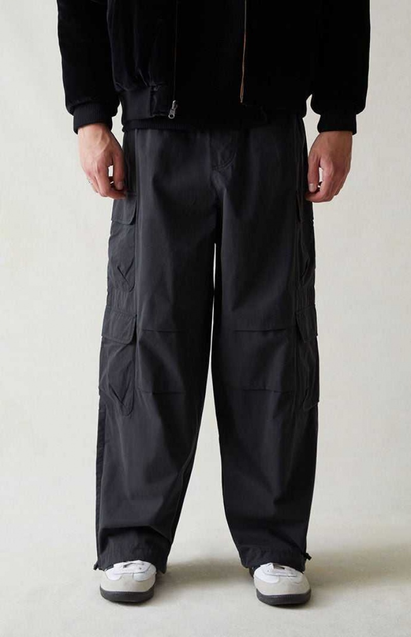 BLACK PacSun Canvas Black Parachute Pants | DEWHNVQ-37