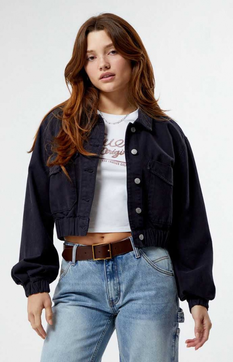 BLACK PacSun Cropped Jacket | XRKIDFM-71