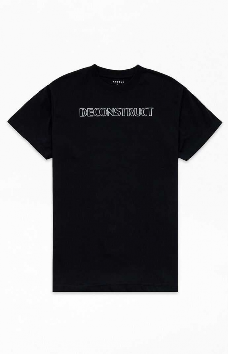 BLACK PacSun Deconstruct T-Shirt | KOGFBJU-98