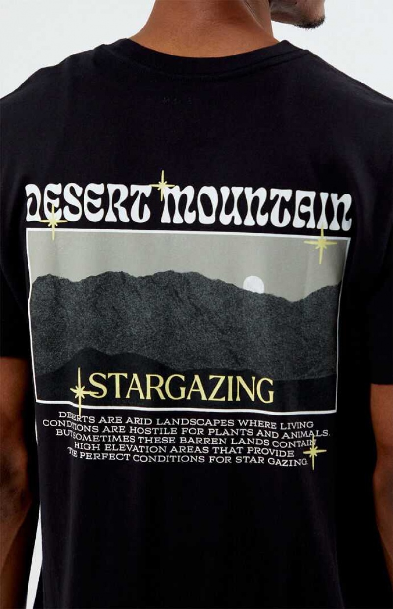 BLACK PacSun Desert Mountain T-Shirt | LEWMNXD-45