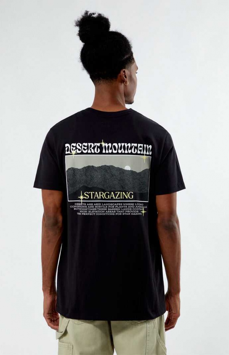 BLACK PacSun Desert Mountain T-Shirt | LEWMNXD-45