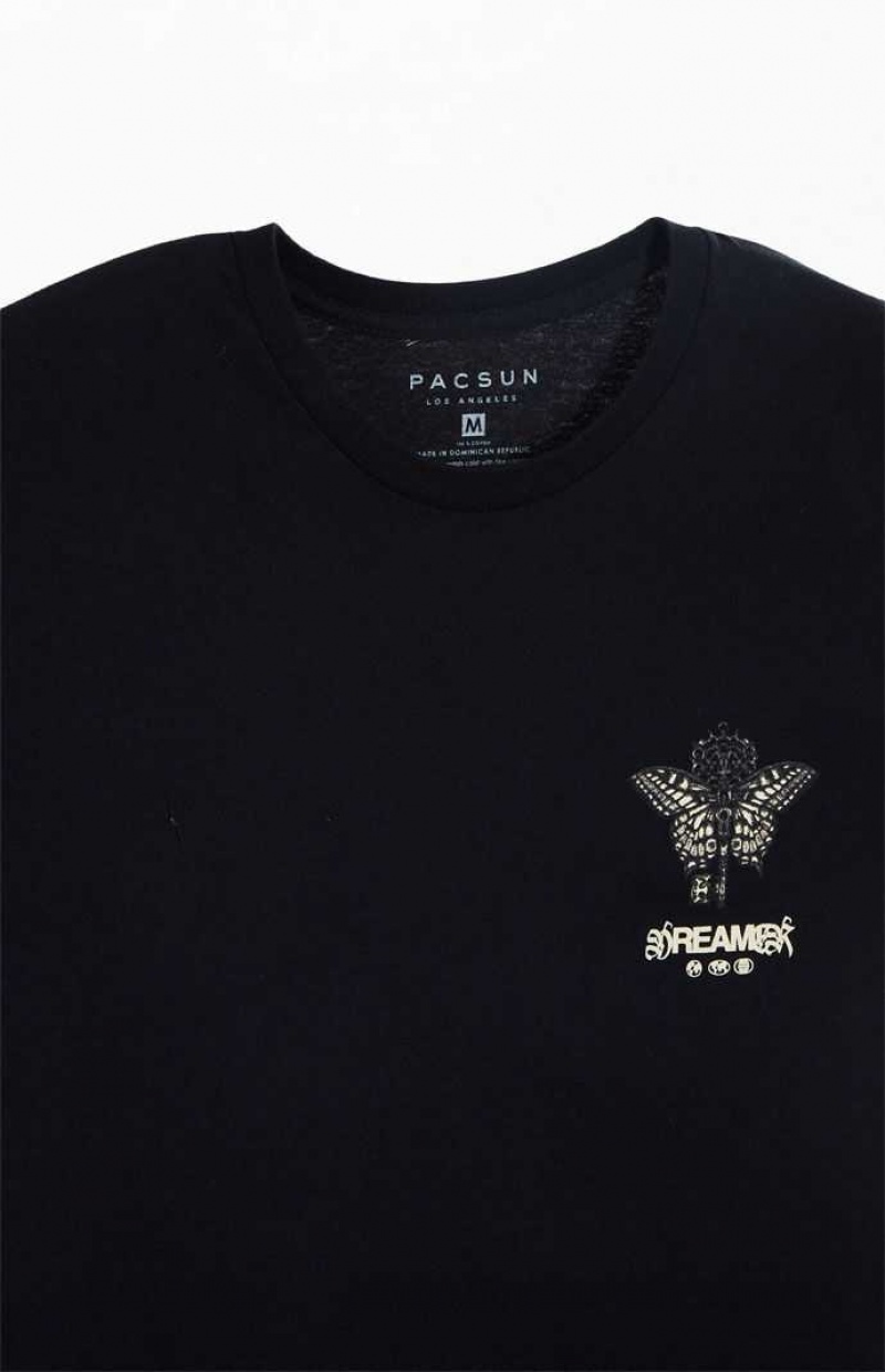 BLACK PacSun Dreamer Knit T-Shirt | MJURSFC-14