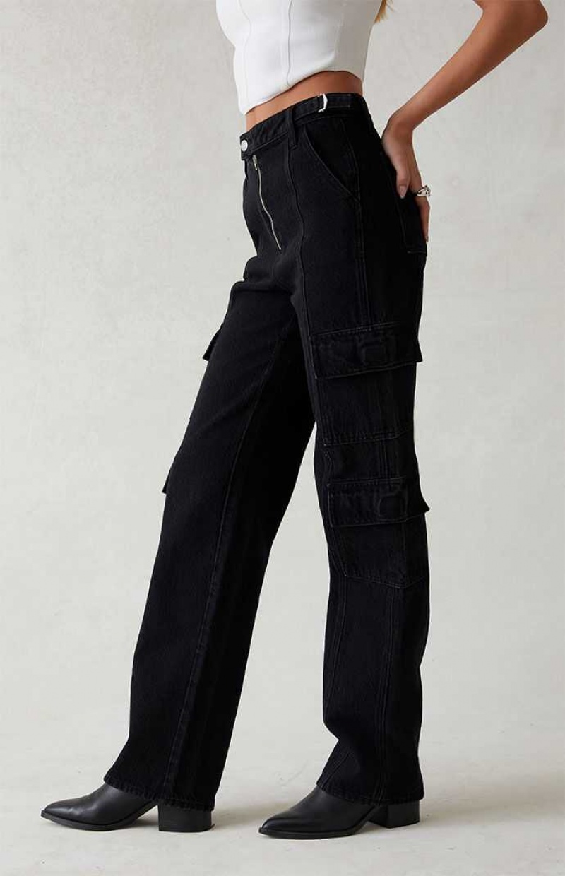 BLACK PacSun Eco Black '90s Boyfriend Cargo Jeans | SANUTMQ-18