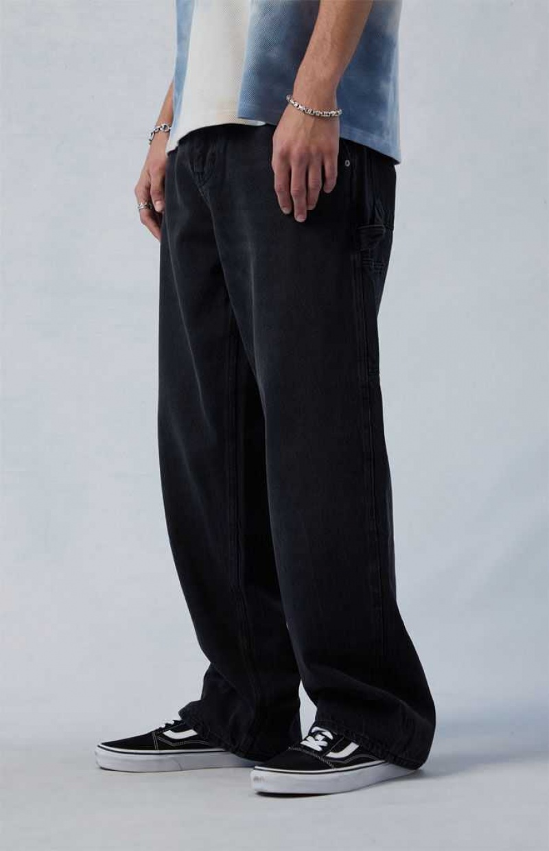 BLACK PacSun Eco Black Baggy Carpenter Jeans | UIZKDJB-38