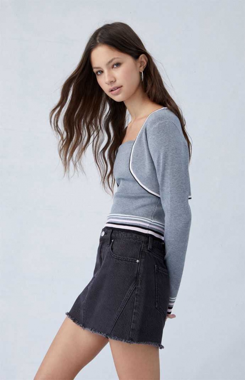 BLACK PacSun Eco Black Mid Rise Denim Mini Skirt | SJLIVGW-09