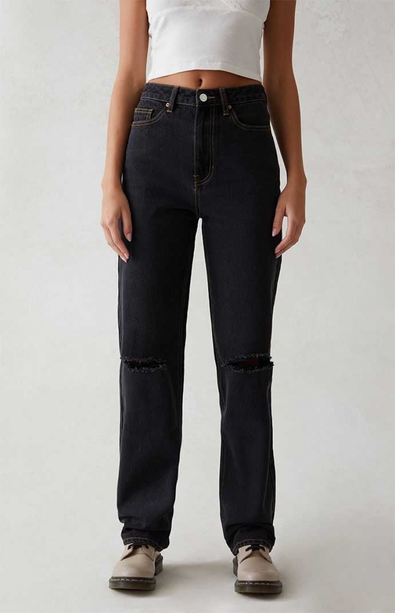 BLACK PacSun Eco Black Ripped '90s Boyfriend Jeans | IMFVGSH-37