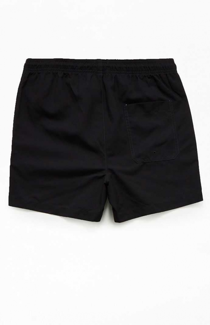 BLACK PacSun Eco Retro Shroom 4.5" Swim Trunks | LITWHSJ-67