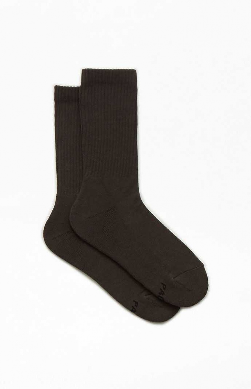 BLACK PacSun Eco Washed Crew Socks | UZXEWBG-64