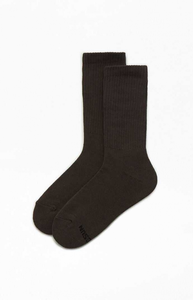 BLACK PacSun Eco Washed Crew Socks | UZXEWBG-64