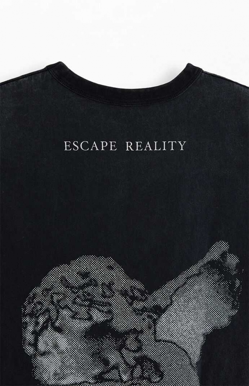 BLACK PacSun Escape Reality Oversized T-Shirt | HLOCBIQ-51