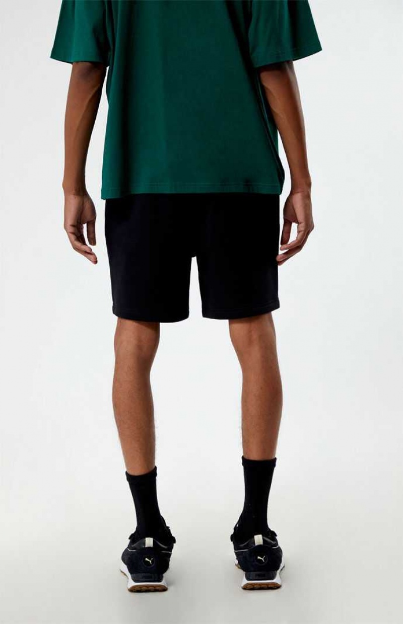 BLACK PacSun Fleece Black Sweat Shorts | GJSTVZO-61