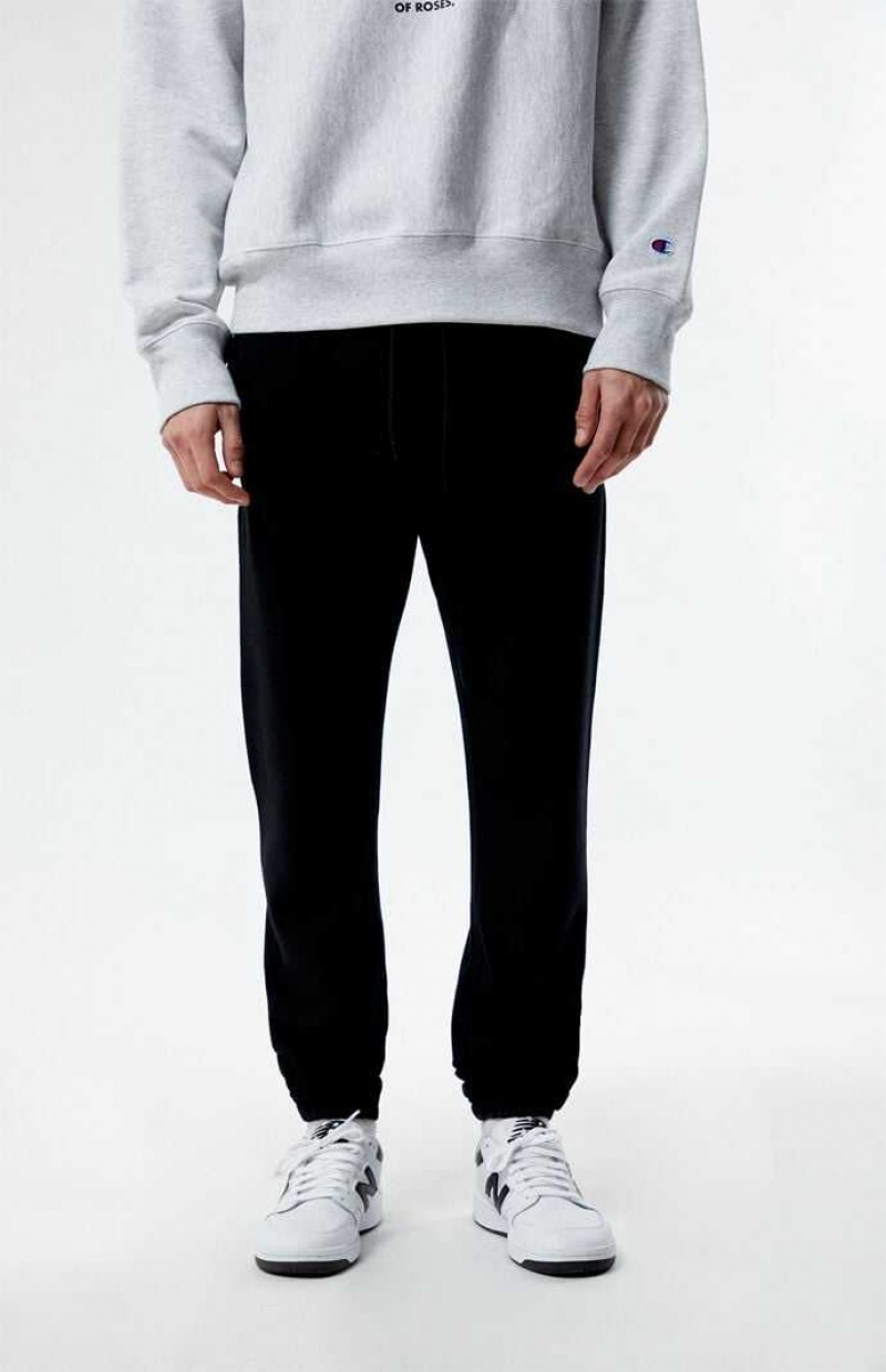 BLACK PacSun Fleece Jogger Sweatpants | KUBPEGN-98