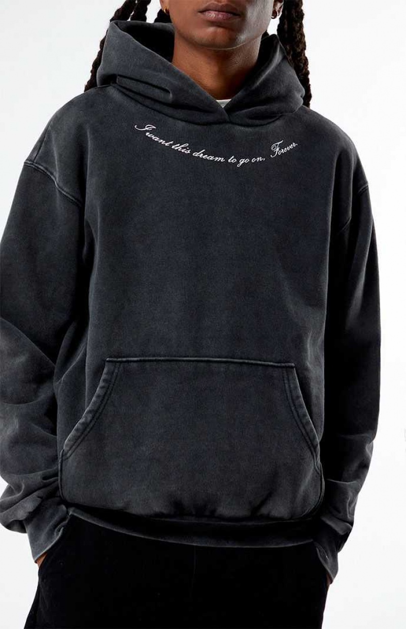 BLACK PacSun Forever Script Hoodie | OQRUPCE-49