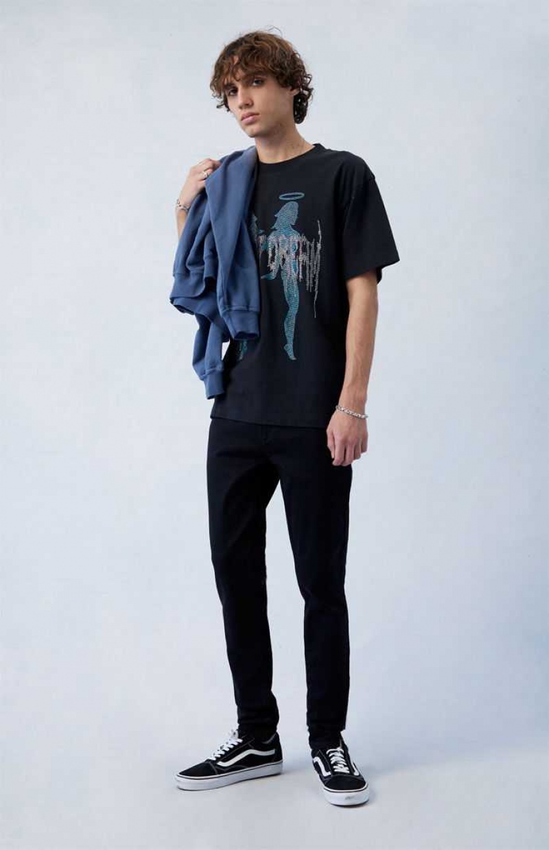 BLACK PacSun High Stretch Black Stacked Skinny Jeans | ISBRDQM-41