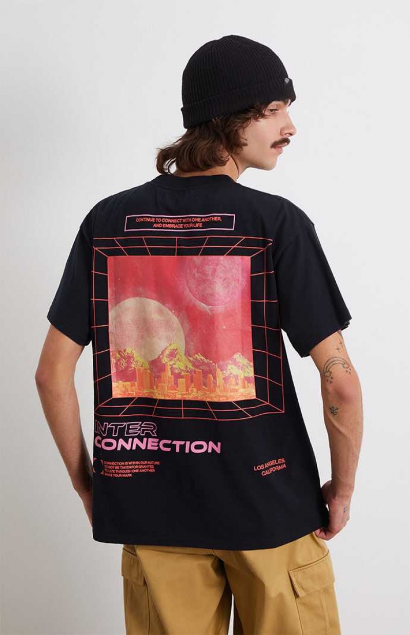 BLACK PacSun Interconnection Oversized T-Shirt | QTGUHIC-85