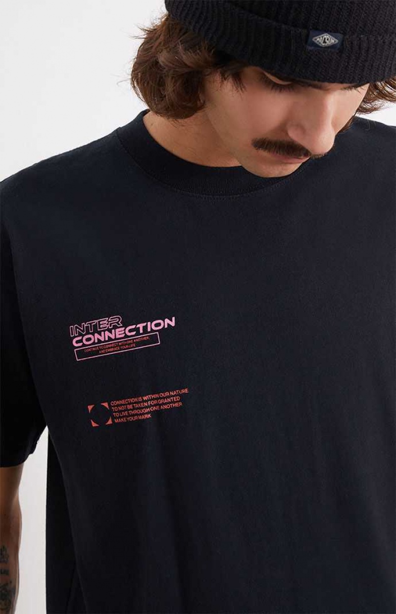 BLACK PacSun Interconnection Oversized T-Shirt | QTGUHIC-85