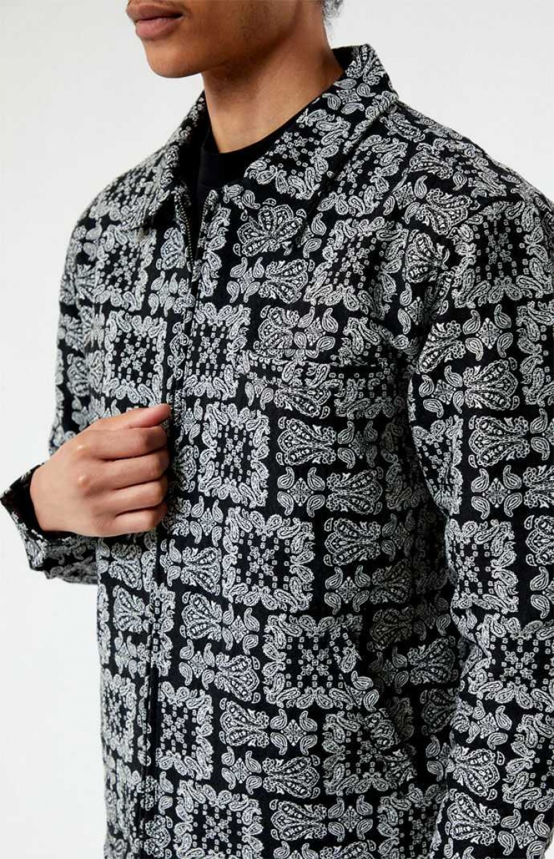 BLACK PacSun Jacquard Jacket | QPNKWFC-53