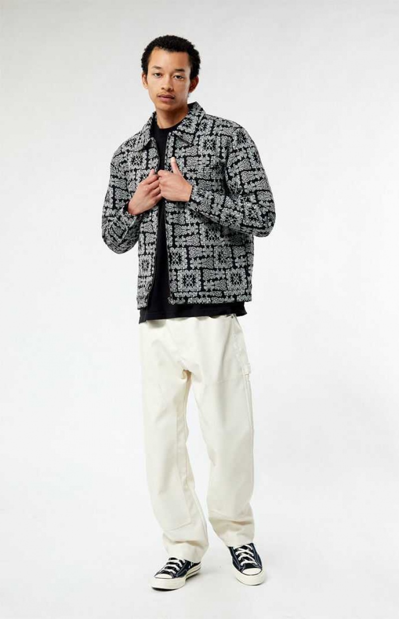 BLACK PacSun Jacquard Jacket | QPNKWFC-53