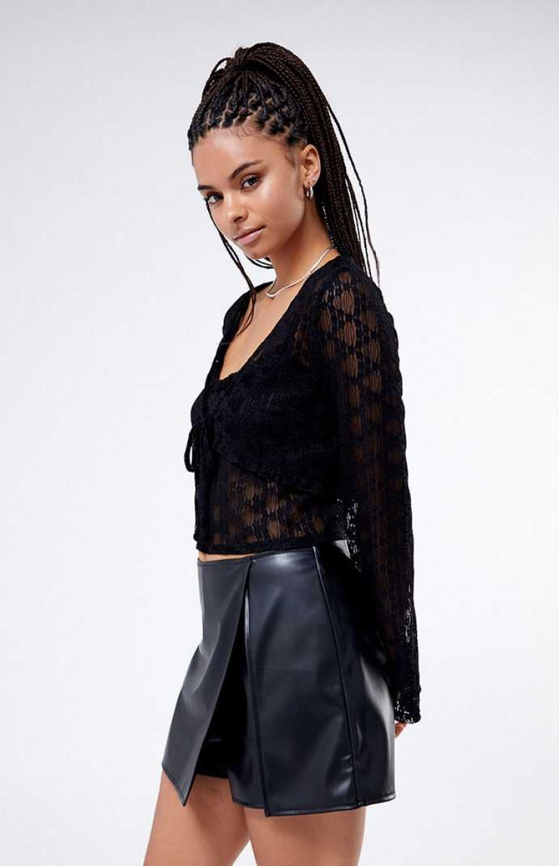 BLACK PacSun Kendall & Kylie Faux Leather Mini Skirt | LODEKAV-45