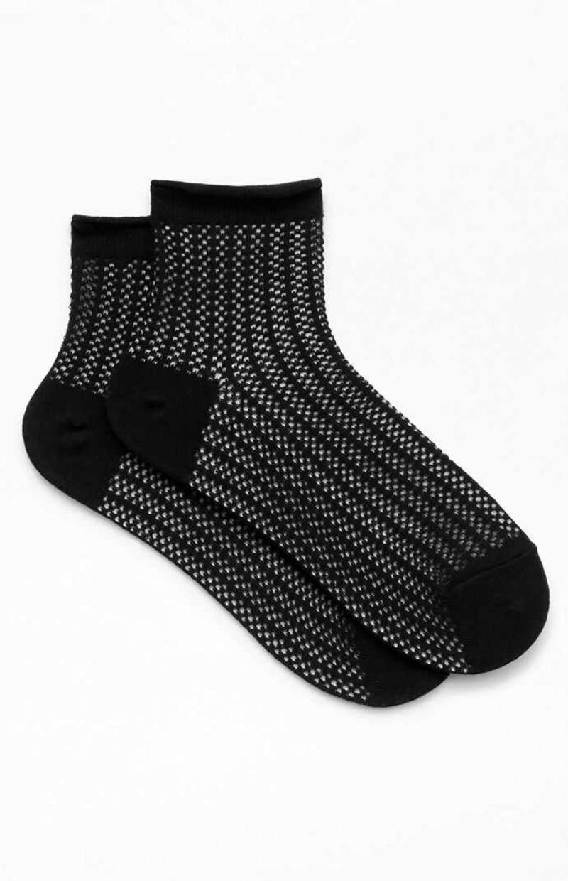 BLACK PacSun Knit Mesh Ankle Socks | YTBDWEV-64