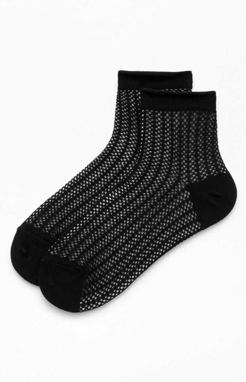 BLACK PacSun Knit Mesh Ankle Socks | YTBDWEV-64