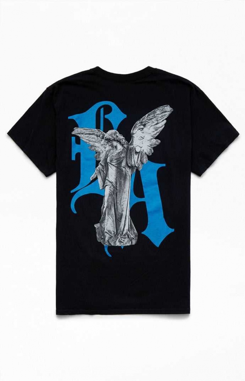 BLACK PacSun LA Stone Angel T-Shirt | OGLJATX-12